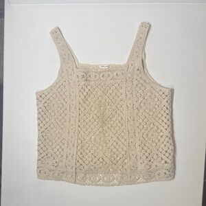 Ultra Pink Neutral Crochet Tank Camisole